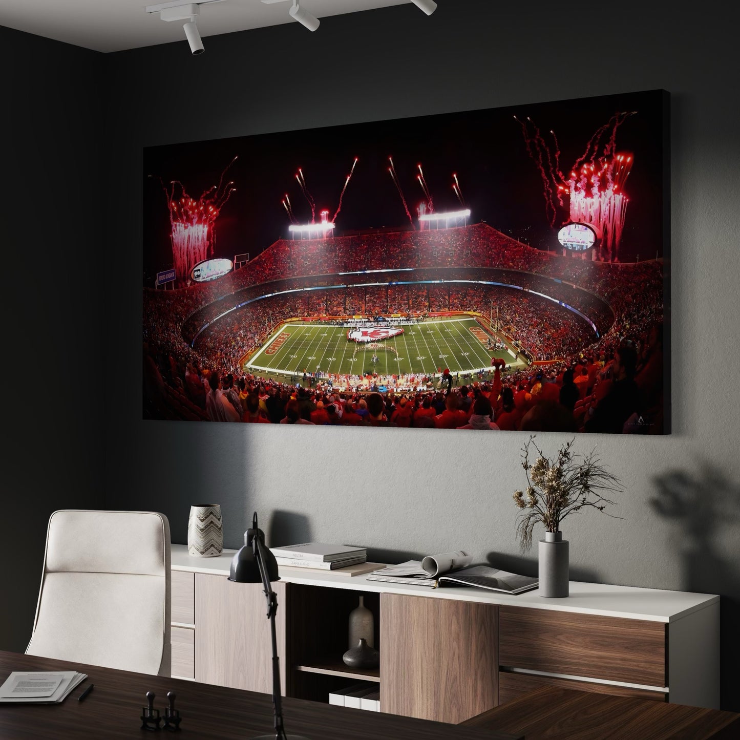 KANSAS CITY CHIEFS CANVAS "ARROWHEAD AWAKENED" ARROWHEAD STADIUM GEHA FIELD