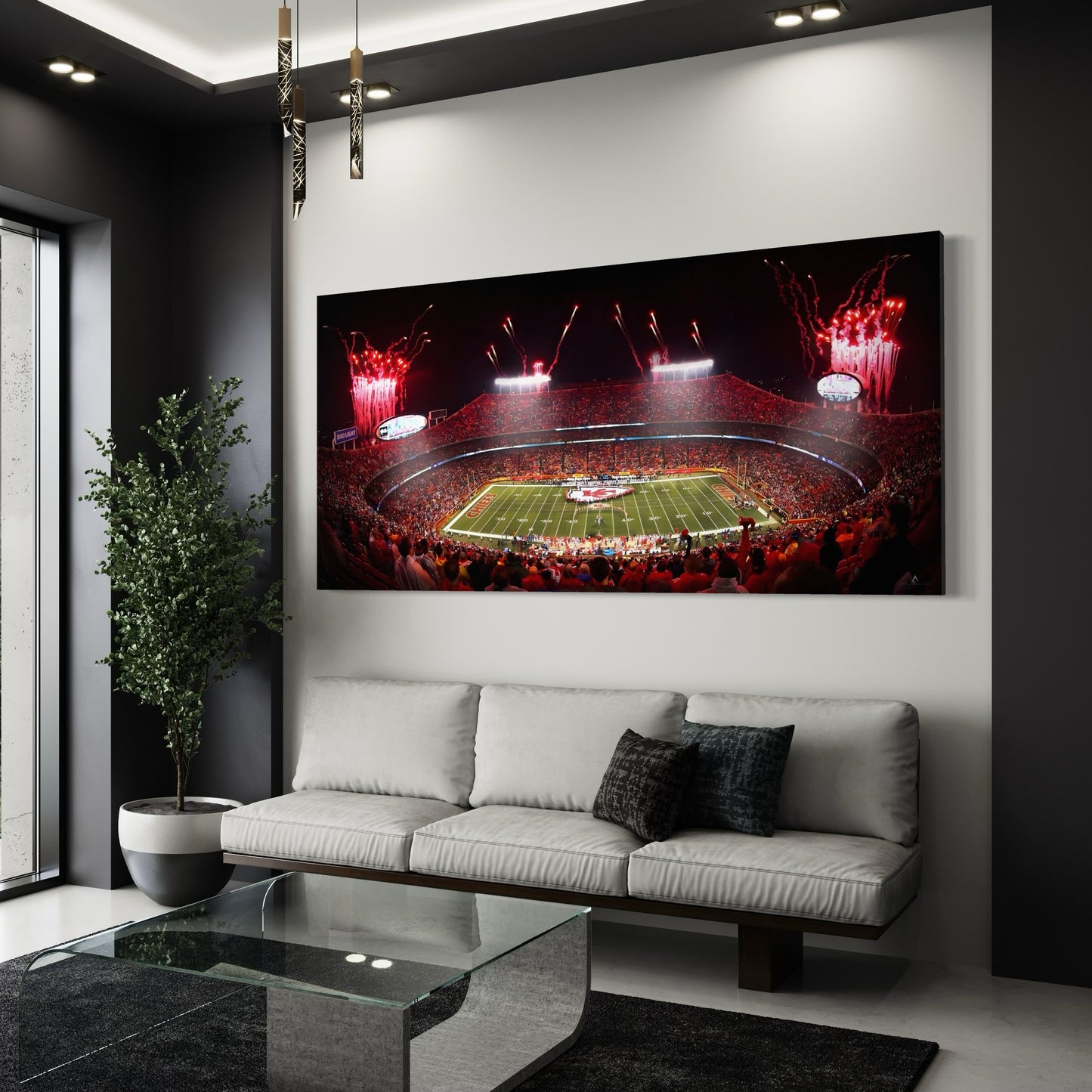 KANSAS CITY CHIEFS CANVAS "ARROWHEAD AWAKENED" ARROWHEAD STADIUM GEHA FIELD