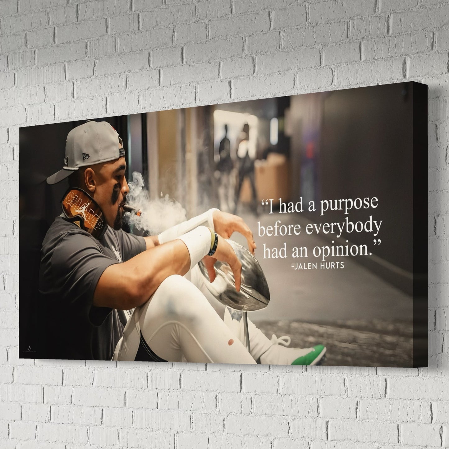 JALEN HURTS CANVAS "SILENT VICTORY" PHILADELPHIA EAGLES SUPER BOWL LIX