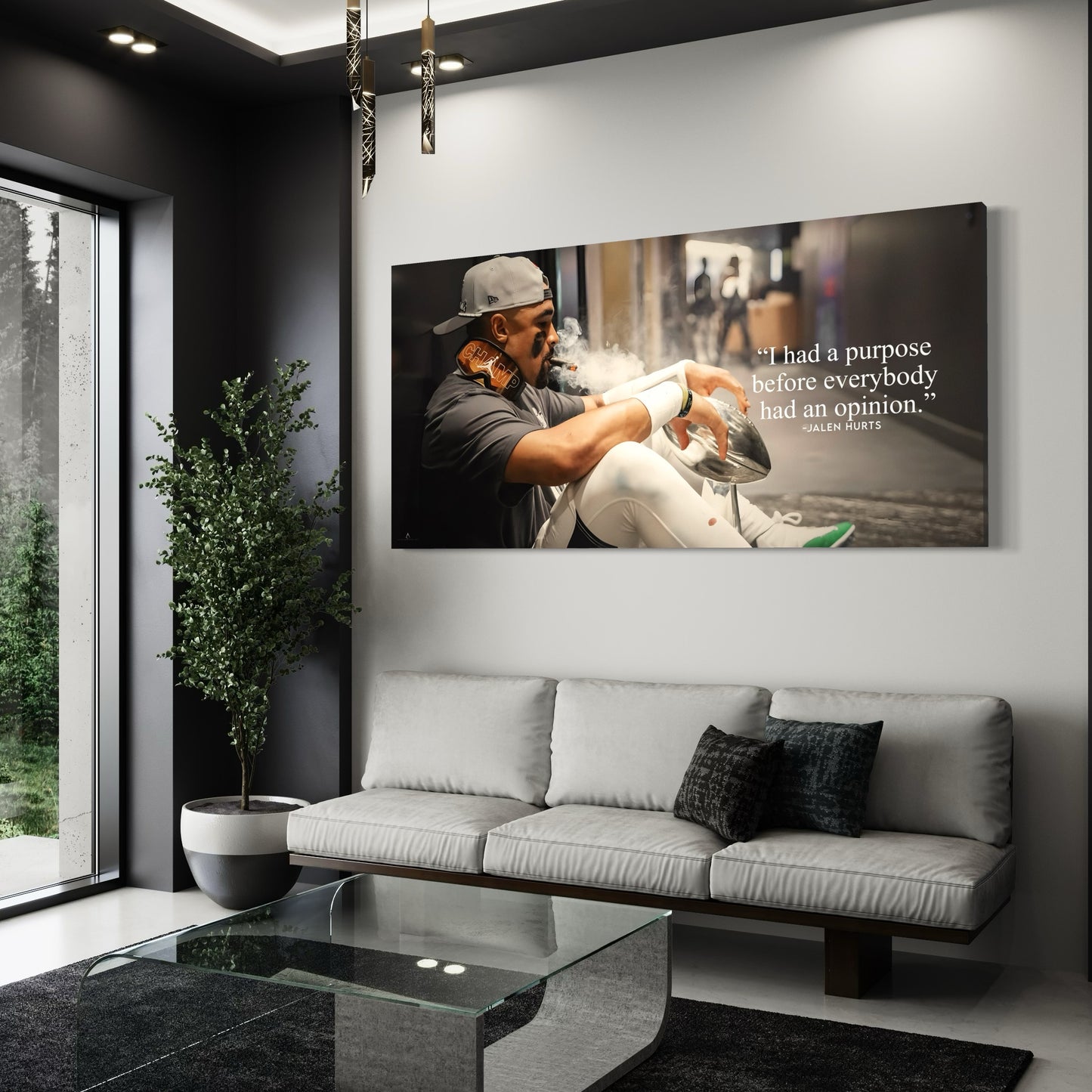 JALEN HURTS CANVAS "SILENT VICTORY" PHILADELPHIA EAGLES SUPER BOWL LIX