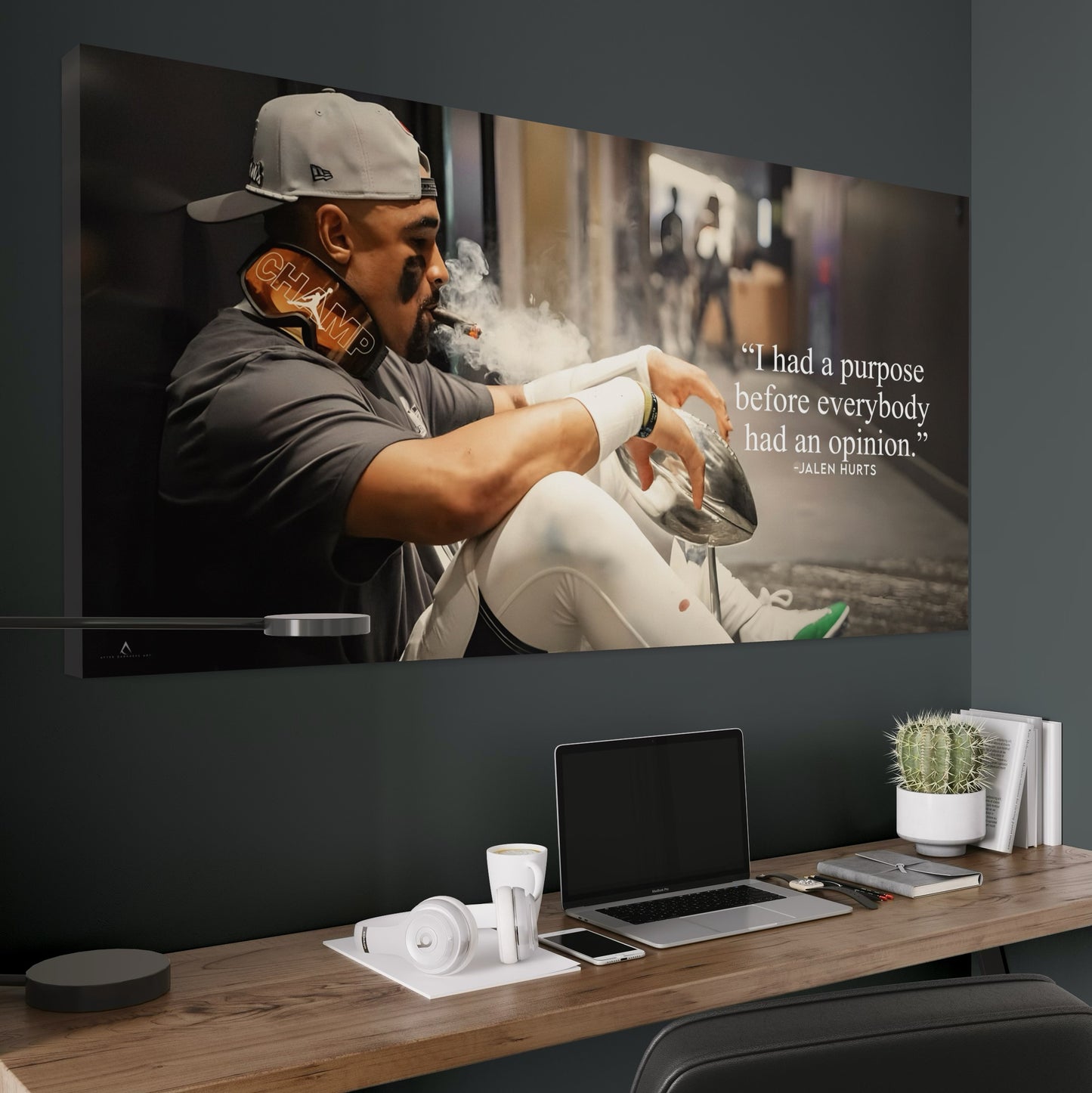 JALEN HURTS CANVAS "SILENT VICTORY" PHILADELPHIA EAGLES SUPER BOWL LIX