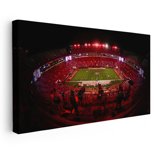 ALABAMA CRIMSON TIDE CANVAS "CRIMSON SHADOWS" BRYANT DENNY STADIUM