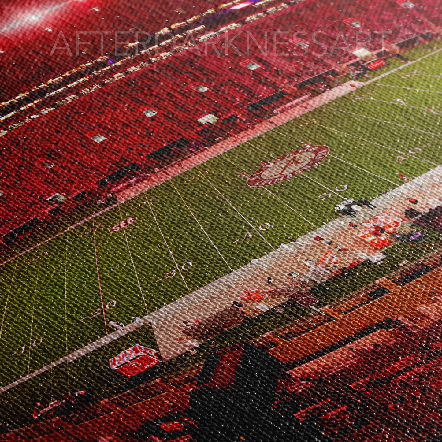 ALABAMA CRIMSON TIDE CANVAS "CRIMSON SHADOWS" BRYANT DENNY STADIUM