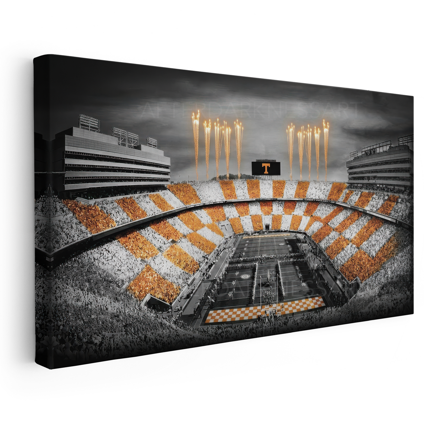 TENNESSEE VOLUNTEERS CANVAS "FIRE OVER ROCKY TOP" NEYLAND STADIUM