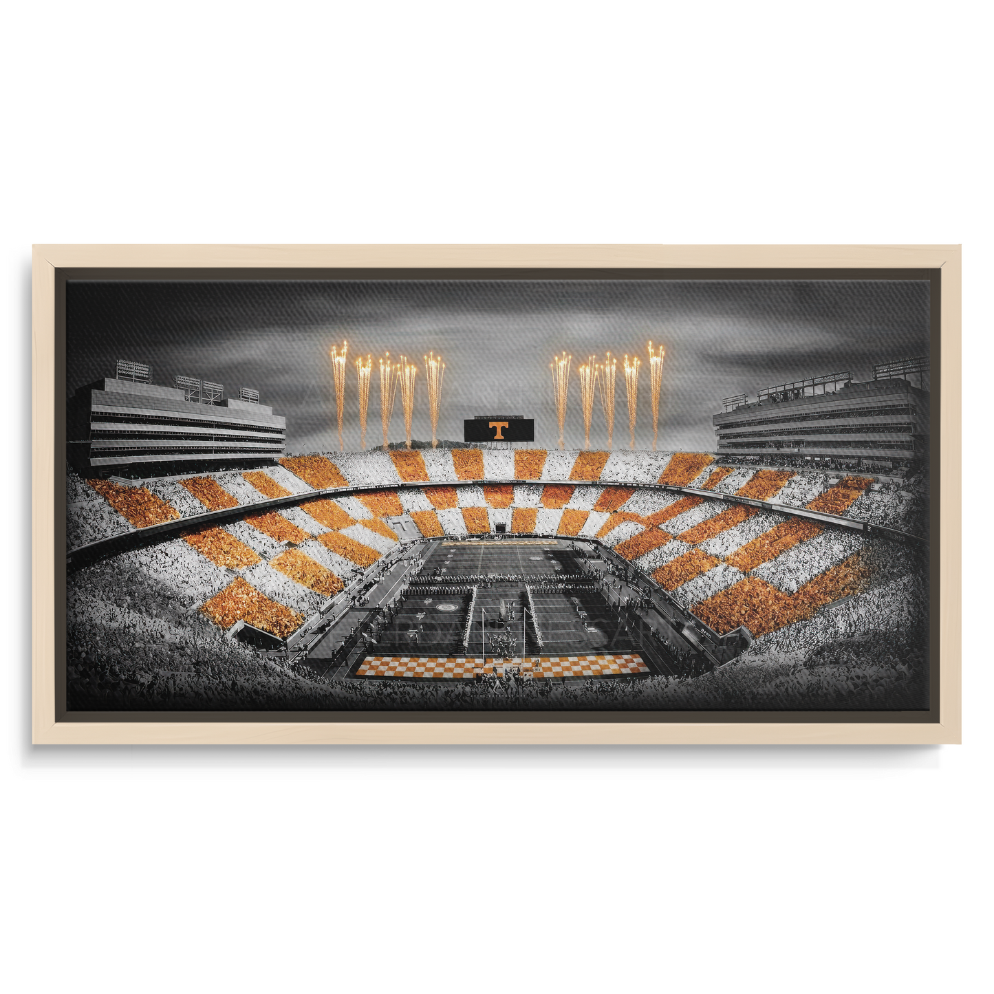 TENNESSEE VOLUNTEERS CANVAS "FIRE OVER ROCKY TOP" NEYLAND STADIUM