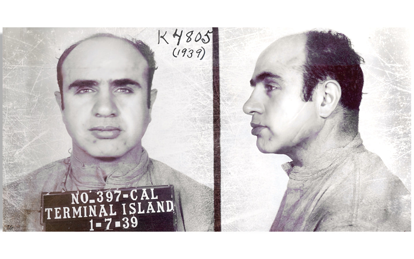 AL CAPONE MUGSHOT CANVAS "1939"