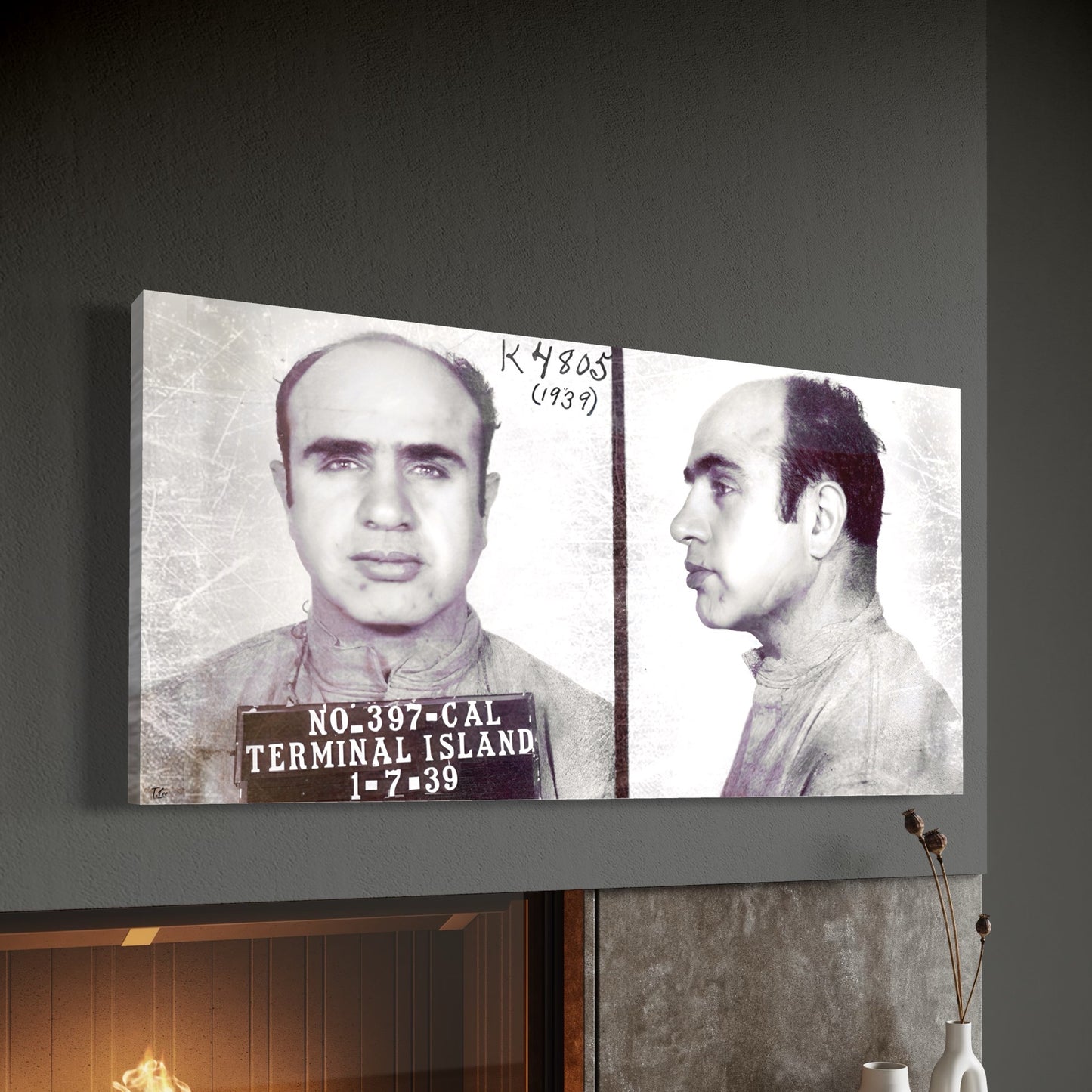 AL CAPONE MUGSHOT CANVAS "1939"