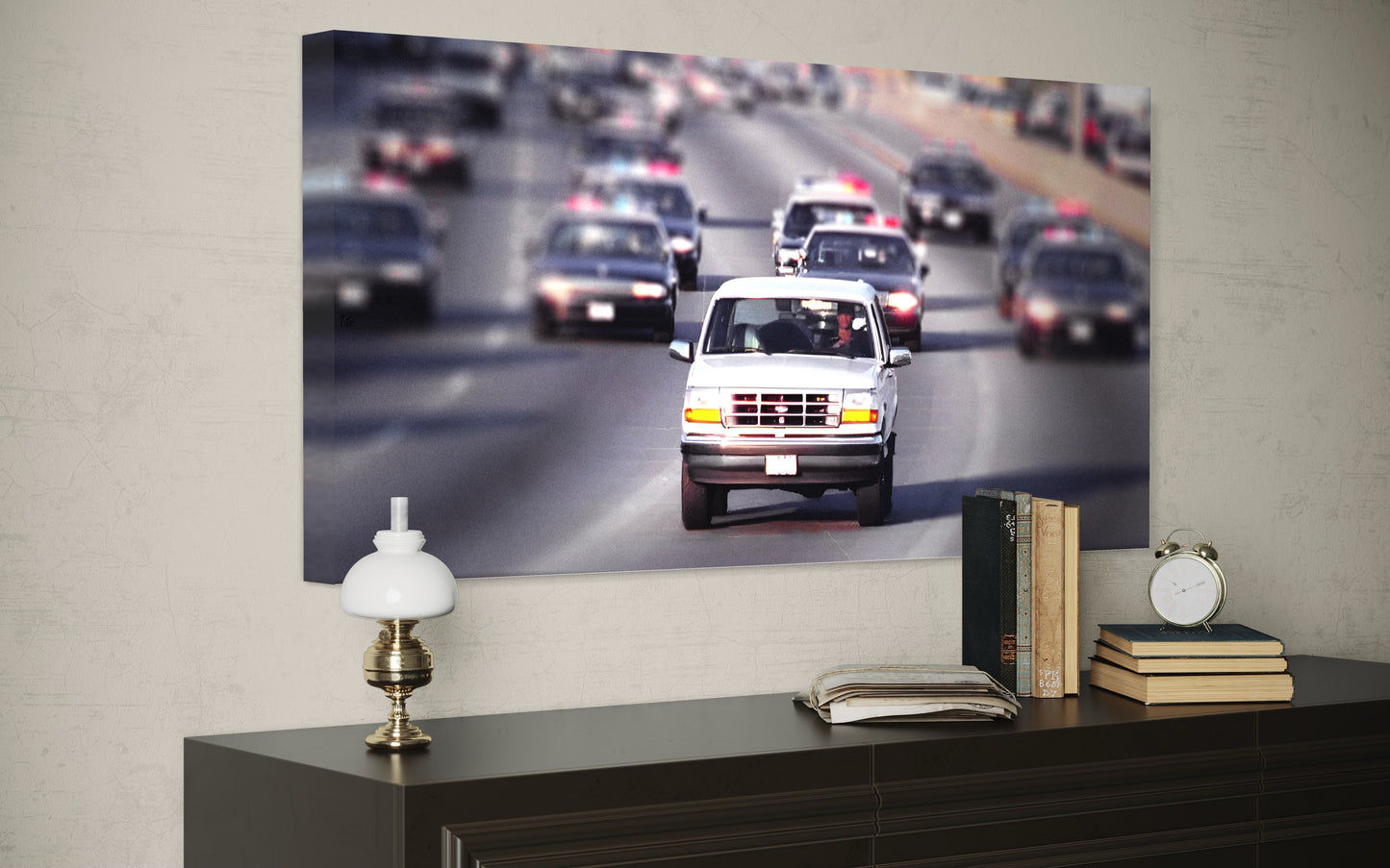 OJ SIMPSON CANVAS "OJ BRONCO CHASE"