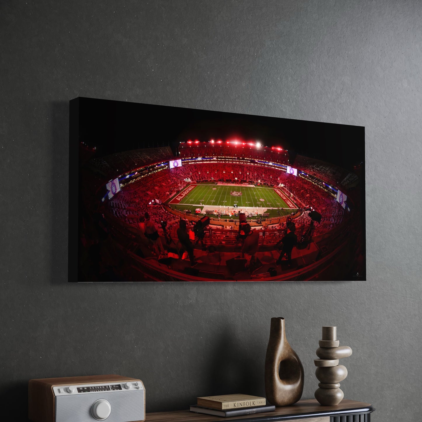 ALABAMA CRIMSON TIDE CANVAS "CRIMSON SHADOWS" BRYANT DENNY STADIUM