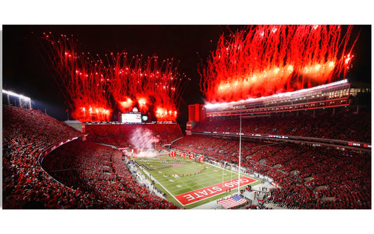 OHIO STATE BUCKEYES CANVAS "BUCKEYE BLAZE" OHIO STADIUM