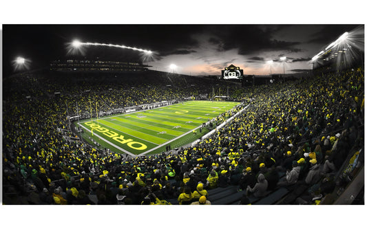 OREGON DUCKS CANVAS "OREGON NIGHTFALL" AUTZEN STADIUM