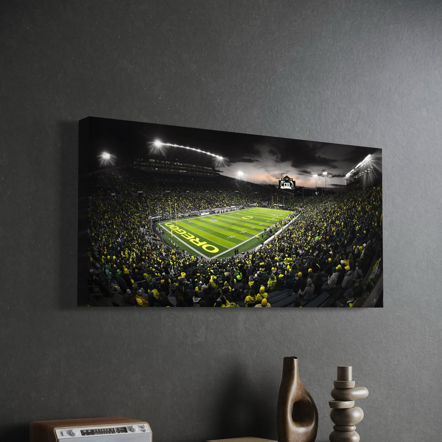 OREGON DUCKS CANVAS "OREGON NIGHTFALL" AUTZEN STADIUM