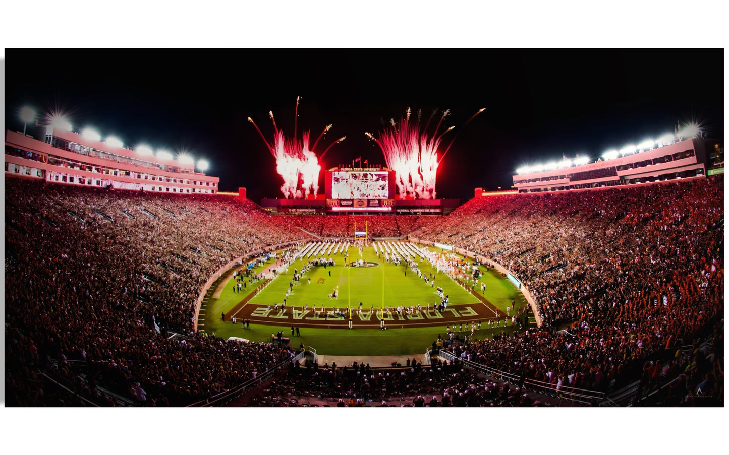 FLORIDA STATE SEMINOLES CANVAS "SEMINOLE SKYFIRE" DOAK CAMPBELL STADIUM