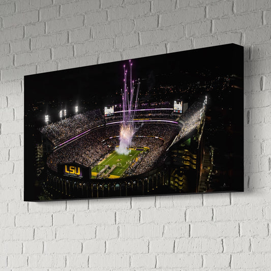 LSU TIGERS CANVAS "BAYOU BLAZE" TIGER STADIUM