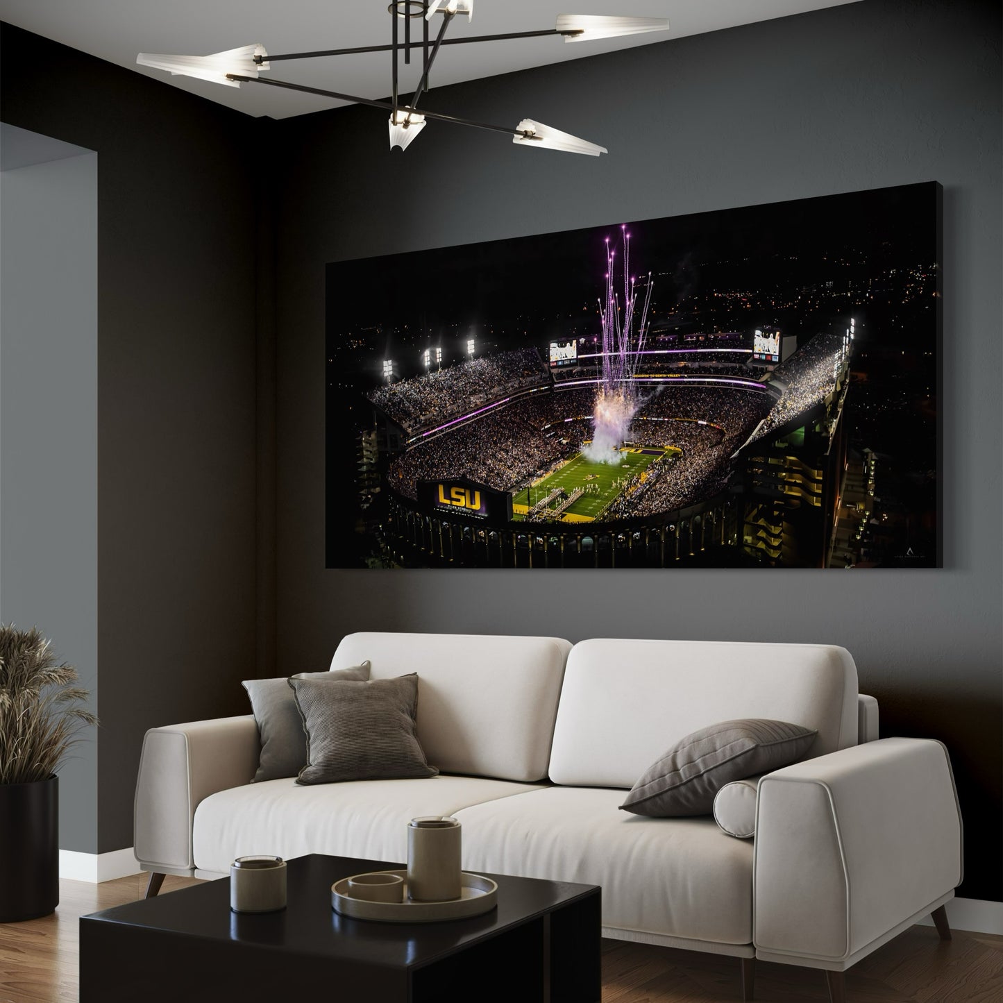 LSU TIGERS CANVAS "BAYOU BLAZE" TIGER STADIUM