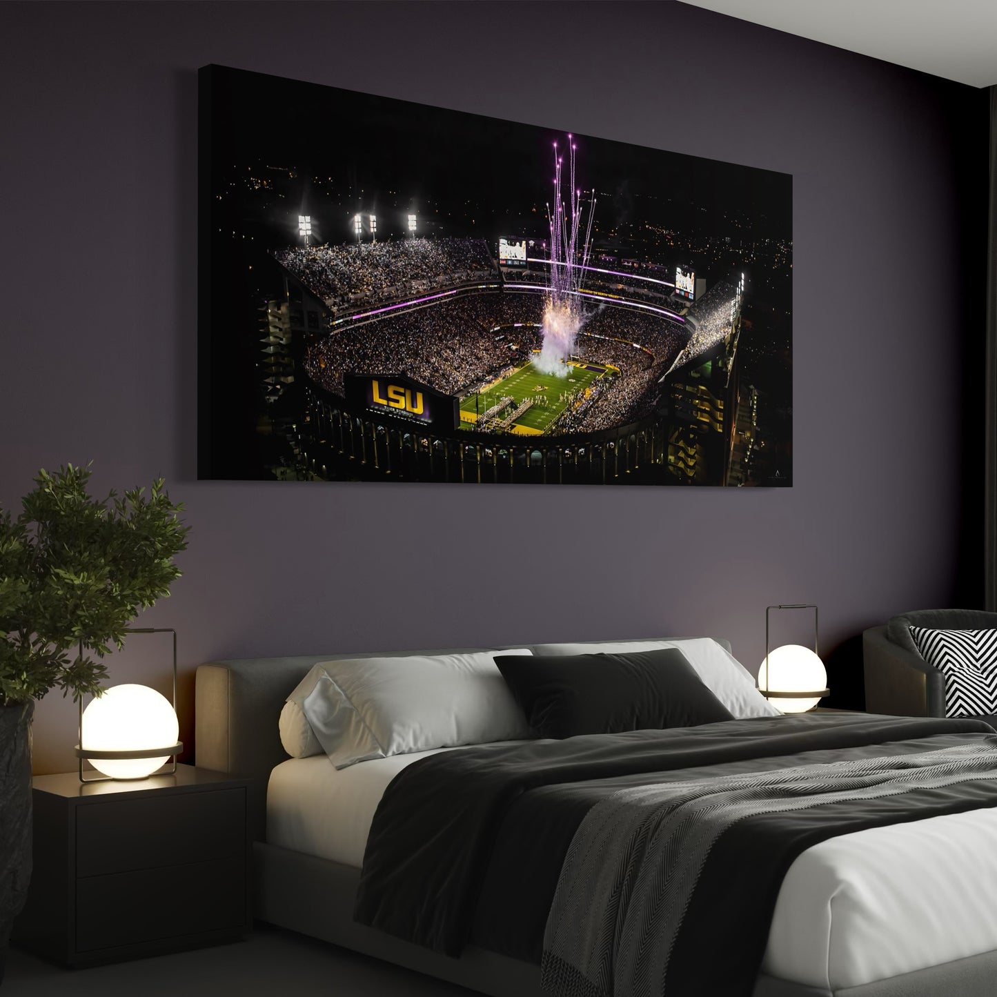 LSU TIGERS CANVAS "BAYOU BLAZE" TIGER STADIUM