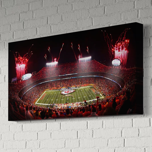 KANSAS CITY CHIEFS CANVAS "ARROWHEAD AWAKENED" ARROWHEAD STADIUM GEHA FIELD