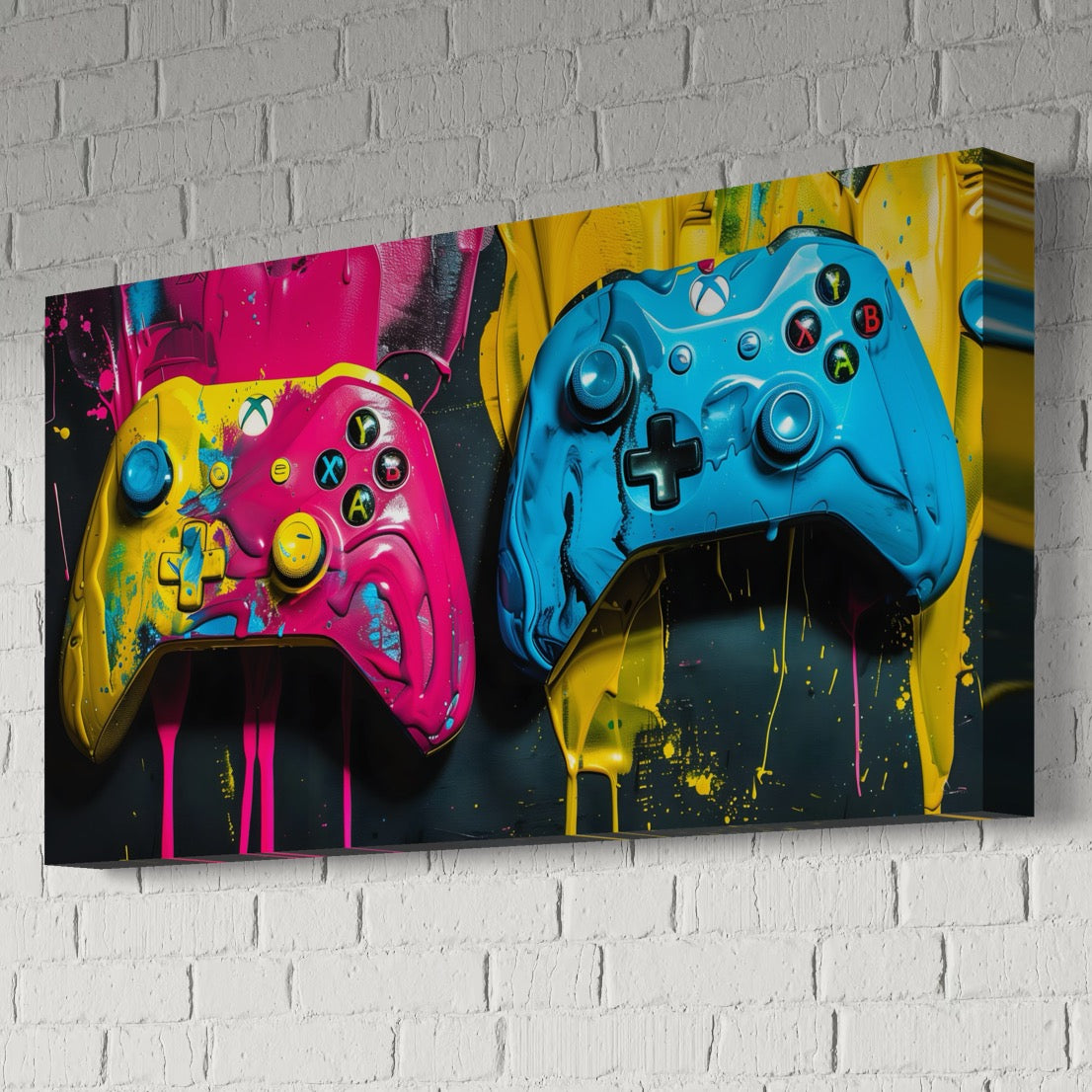 XBOX CONTROLLERS CANVAS "PRESS PAINT TO START"