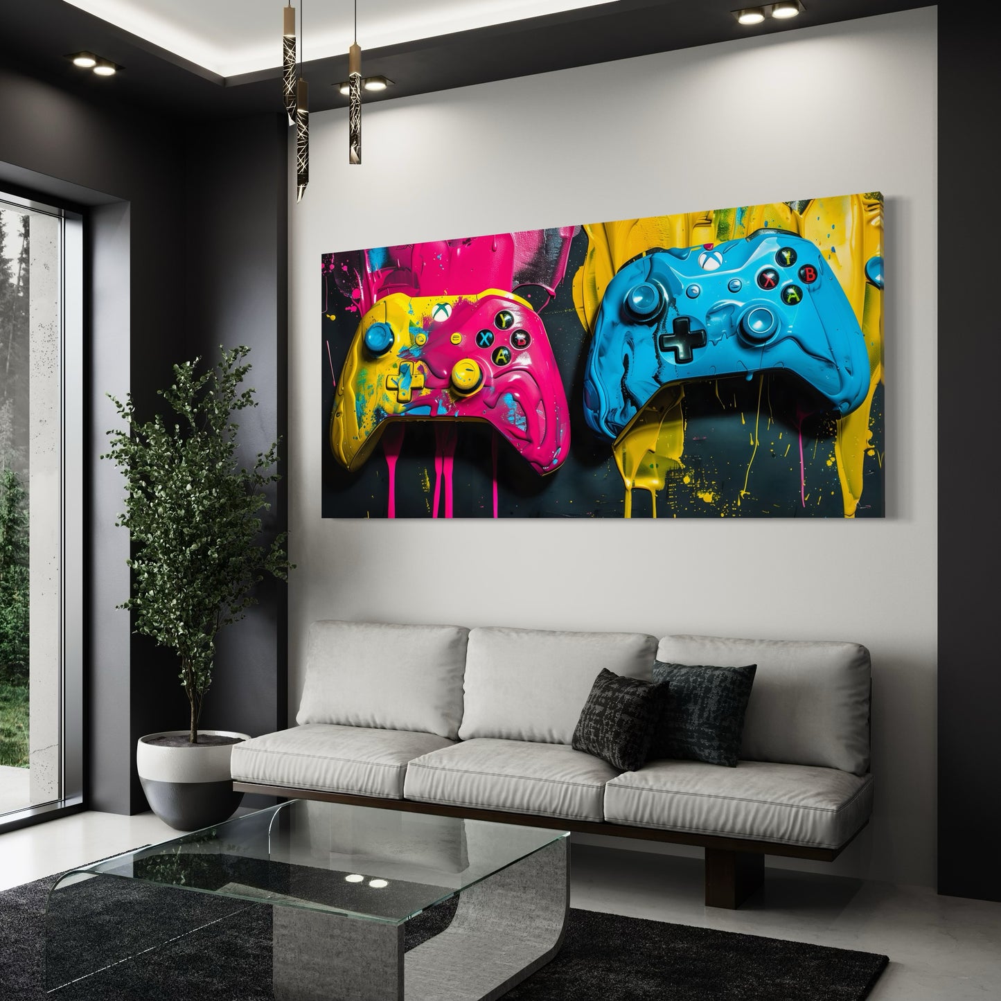 XBOX CONTROLLERS CANVAS "PRESS PAINT TO START"