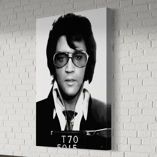 ELVIS CANVAS 1970 MUGSHOT "ROCK AND RESPECT"