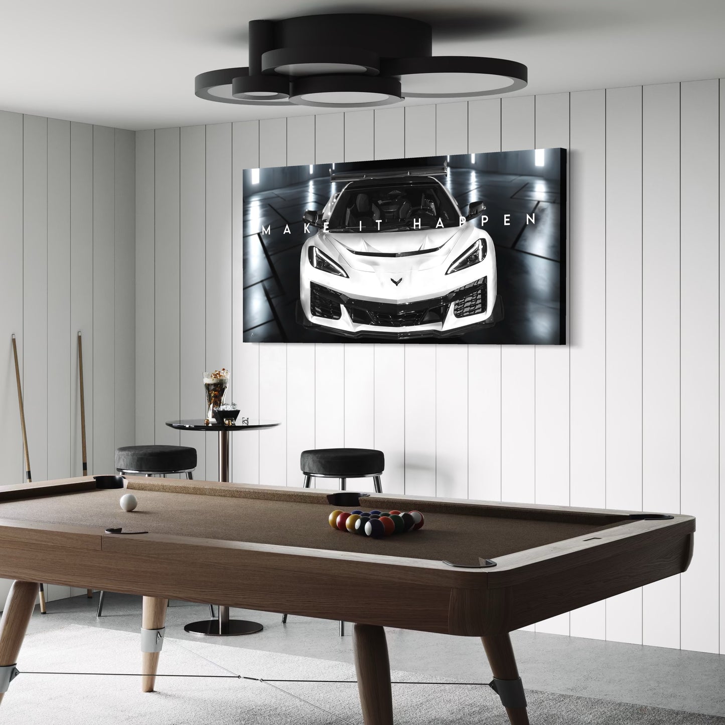 WHITE C8 ZR1 CANVAS "MAKE IT HAPPEN"
