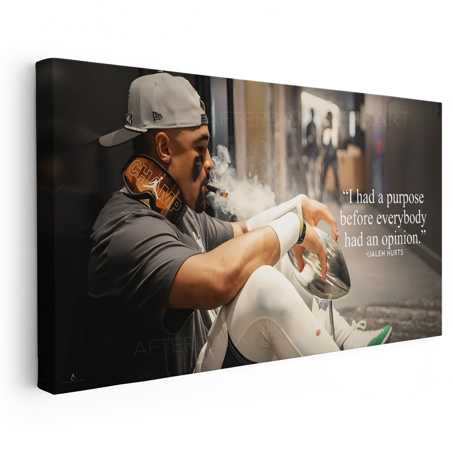 JALEN HURTS CANVAS "SILENT VICTORY" PHILADELPHIA EAGLES SUPER BOWL LIX