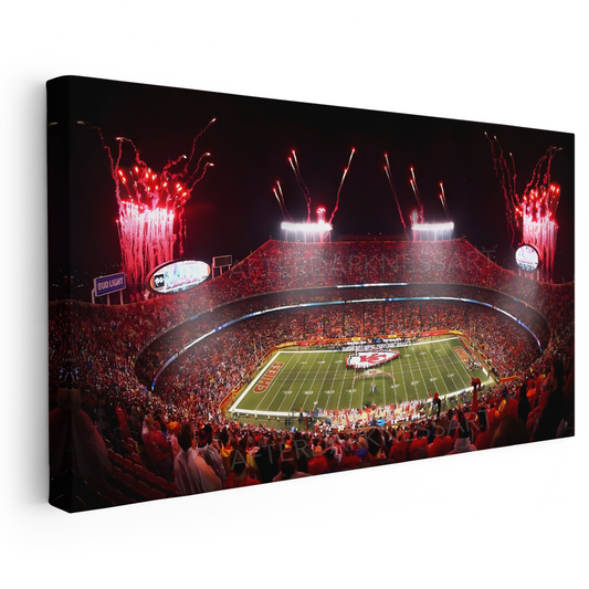 KANSAS CITY CHIEFS CANVAS "ARROWHEAD AWAKENED" ARROWHEAD STADIUM GEHA FIELD