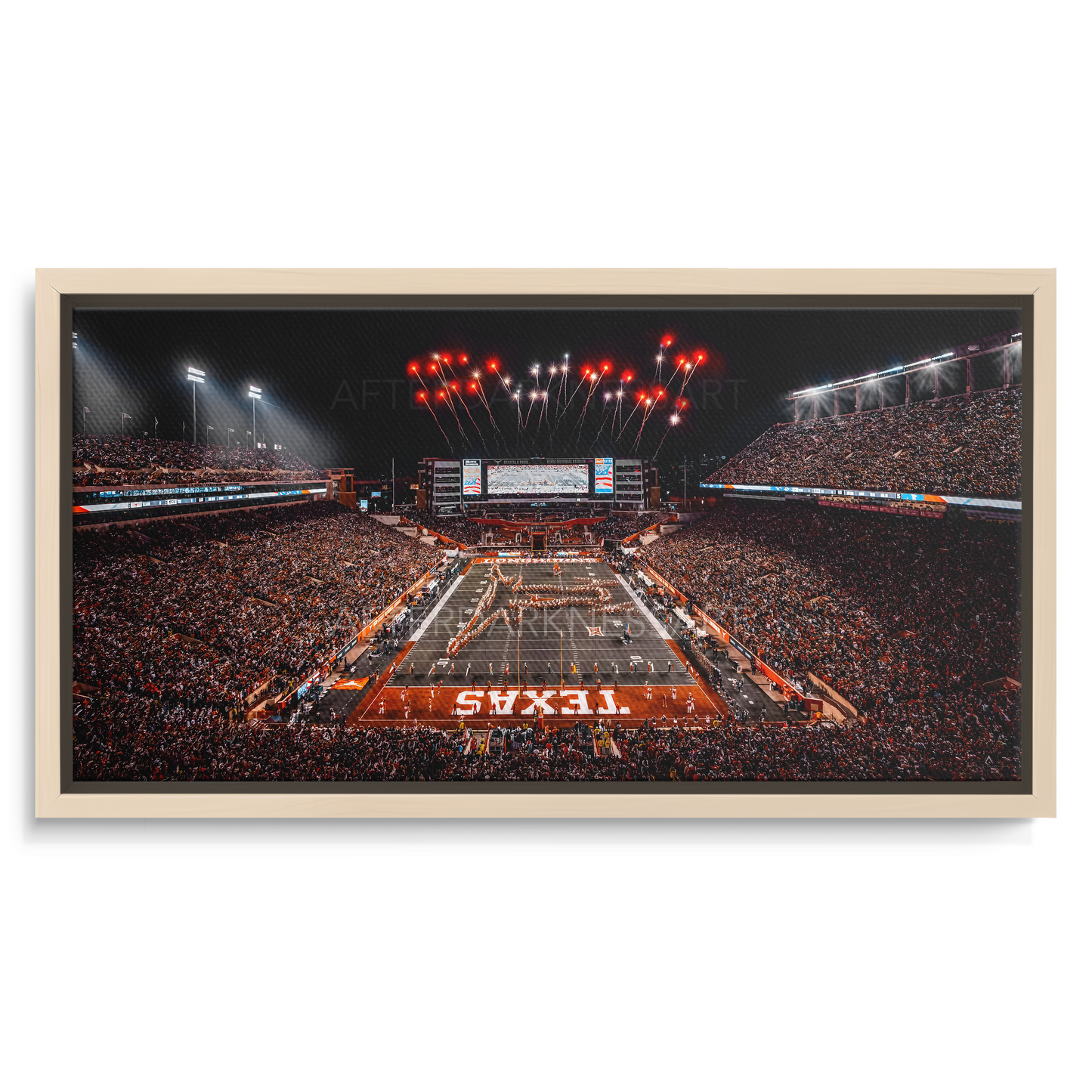 TEXAS LONGHORNS CANVAS "LONGHORN NIGHTS" DARRELL K ROYAL TEXAS MEMORIAL STADIUM
