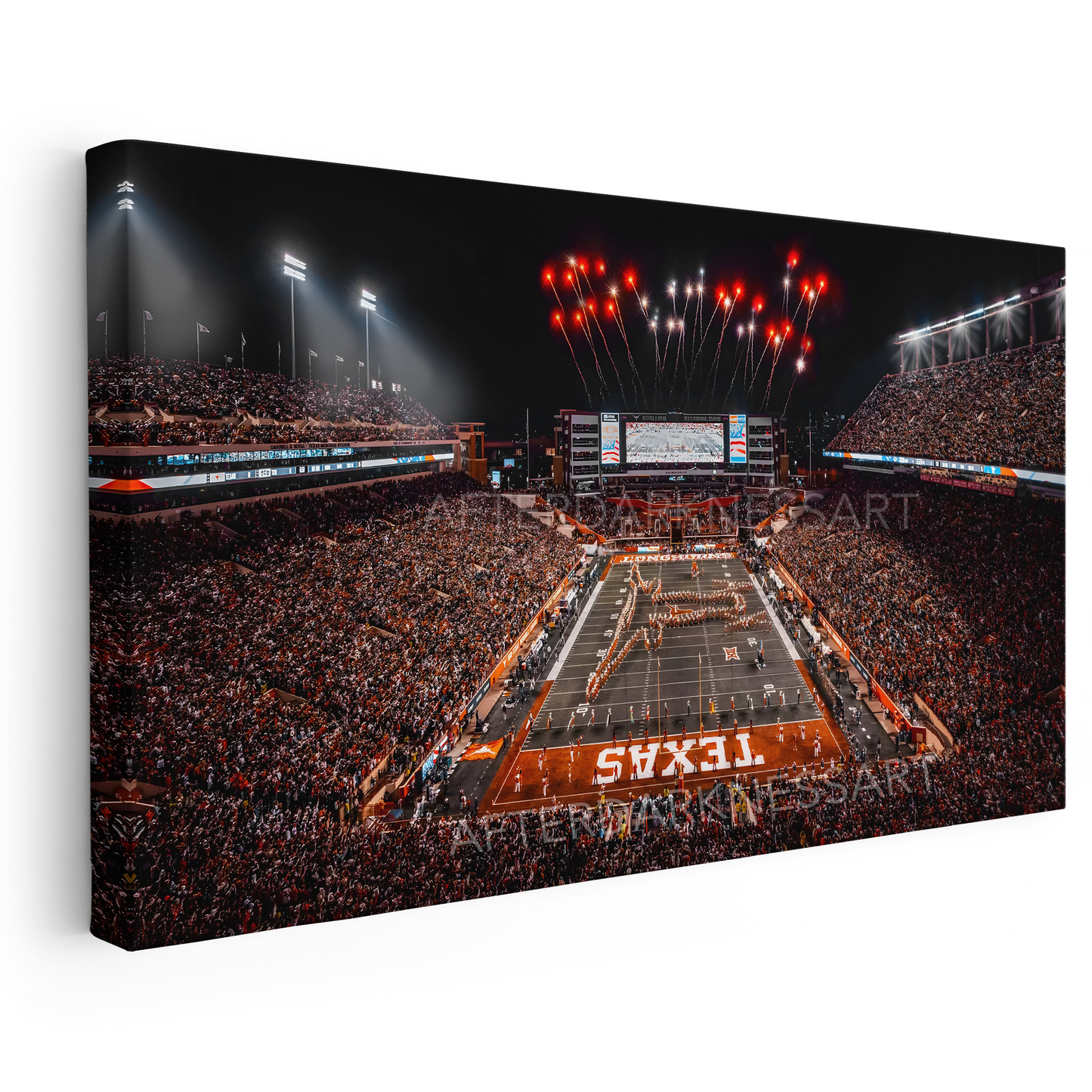 TEXAS LONGHORNS CANVAS "LONGHORN NIGHTS" DARRELL K ROYAL TEXAS MEMORIAL STADIUM