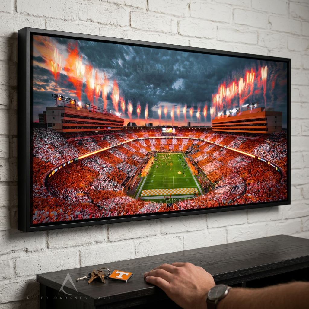 TENNESSEE VOLUNTEERS CANVAS "ROCKY TOP REFLECTIONS" NEYLAND STADIUM