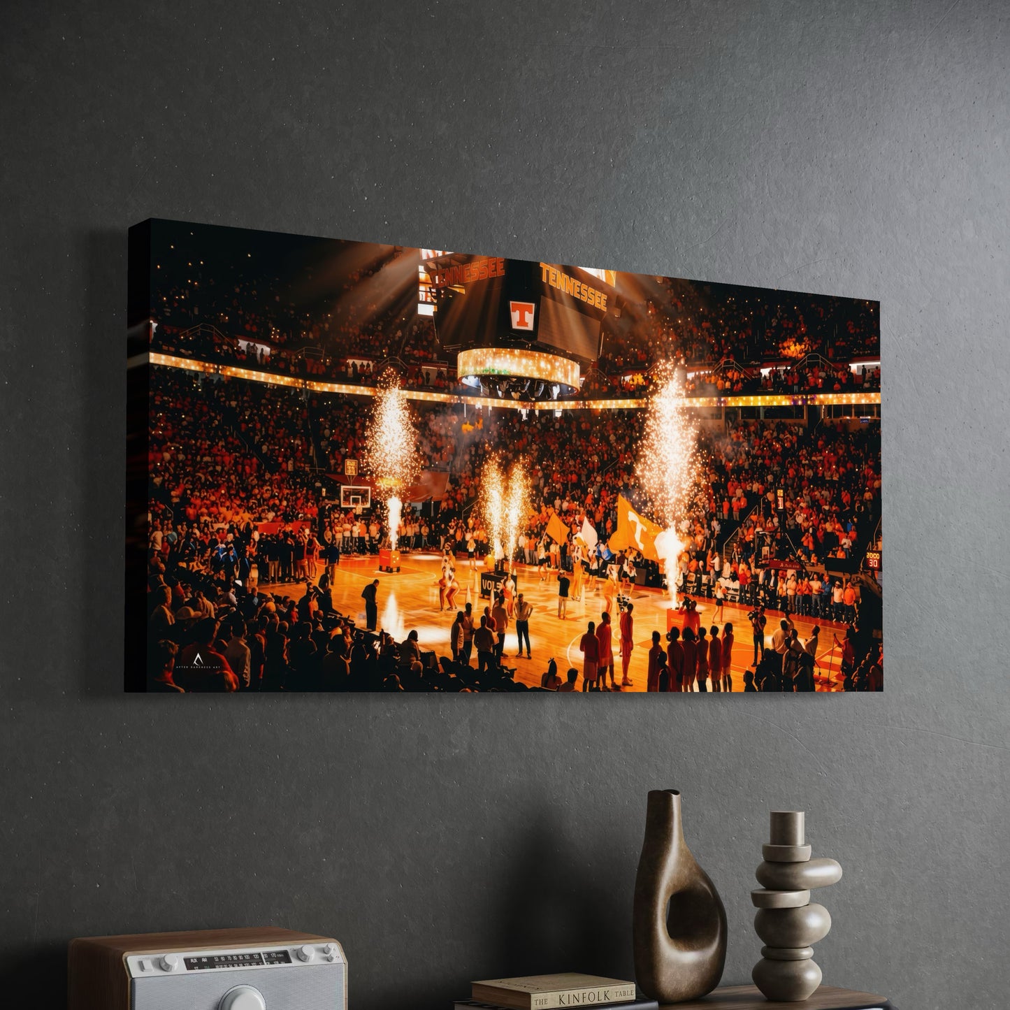 TENNESSEE VOLUNTEERS BASKETBALL CANVAS "ORANGE IGNITION" THOMPSON BOLING ARENA