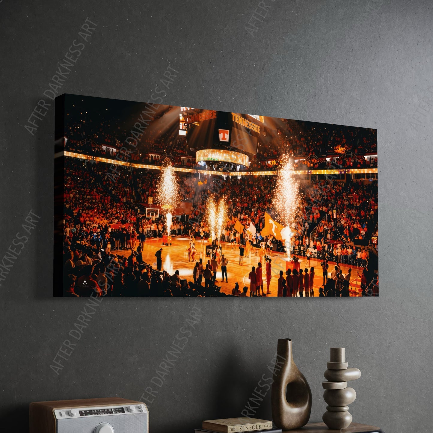 TENNESSEE VOLUNTEERS BASKETBALL CANVAS "ORANGE IGNITION" THOMPSON BOLING ARENA