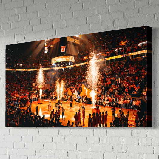 TENNESSEE VOLUNTEERS BASKETBALL CANVAS "ORANGE IGNITION" THOMPSON BOLING ARENA