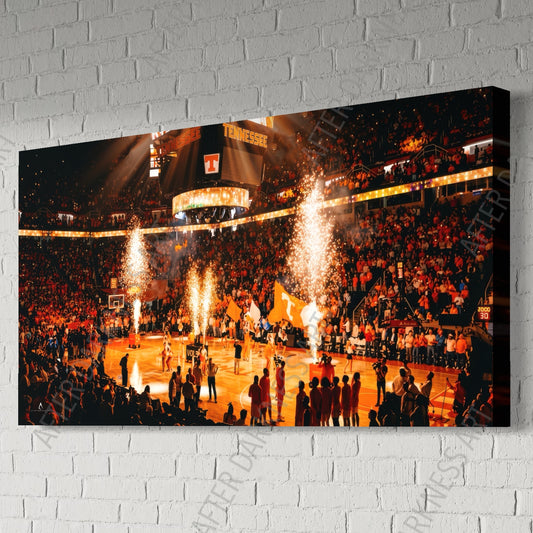 TENNESSEE VOLUNTEERS BASKETBALL CANVAS "ORANGE IGNITION" THOMPSON BOLING ARENA