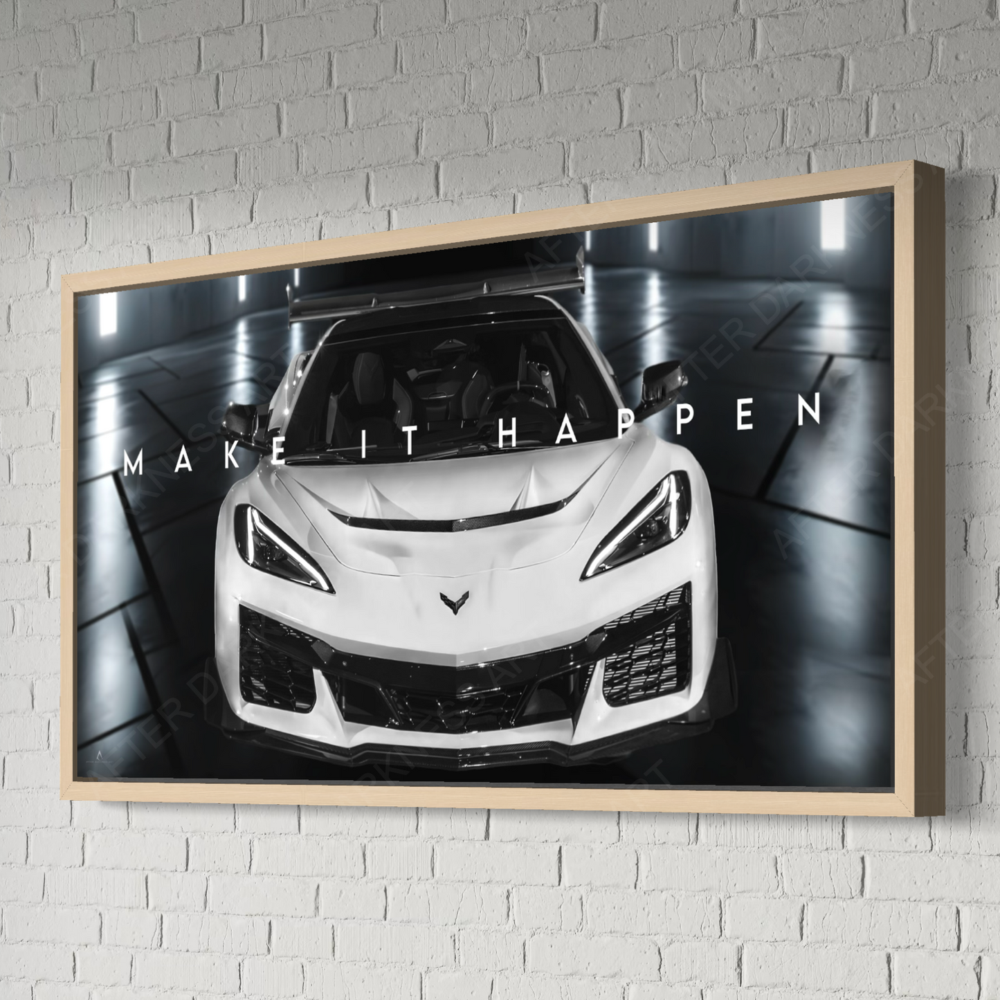 WHITE C8 ZR1 CANVAS "MAKE IT HAPPEN"