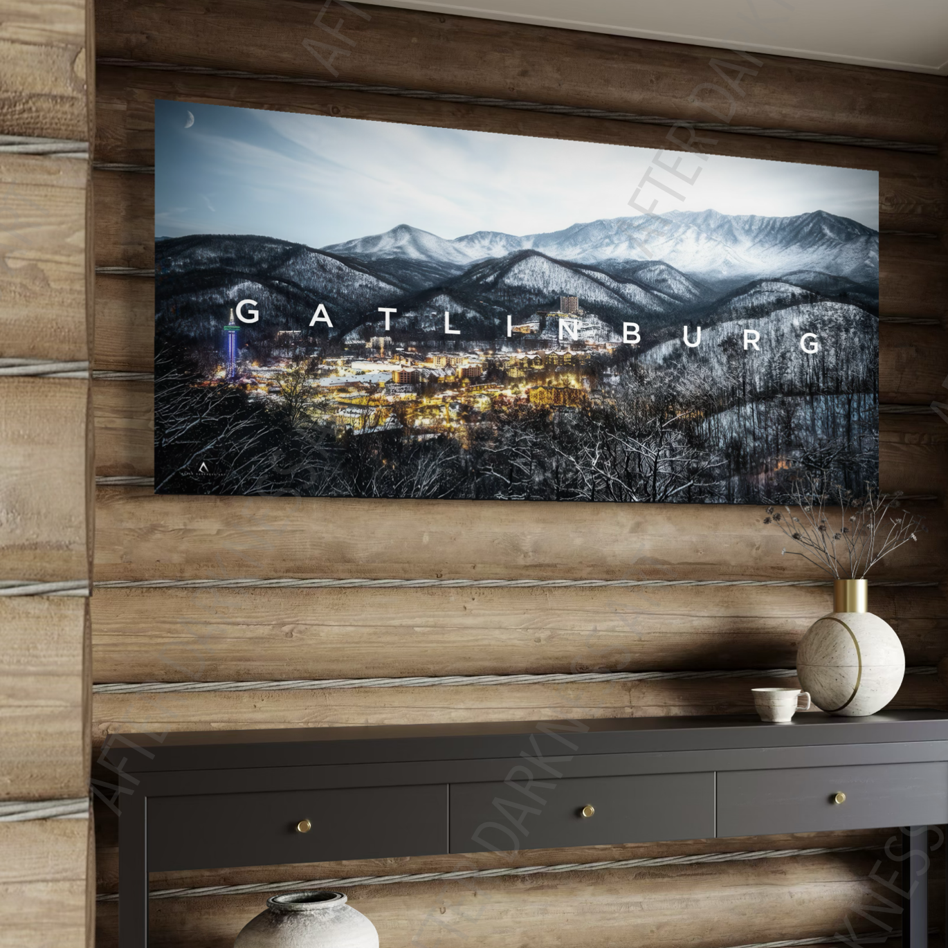 GATLINBURG TENNESSEE CANVAS "GATLINBURG GLOW"