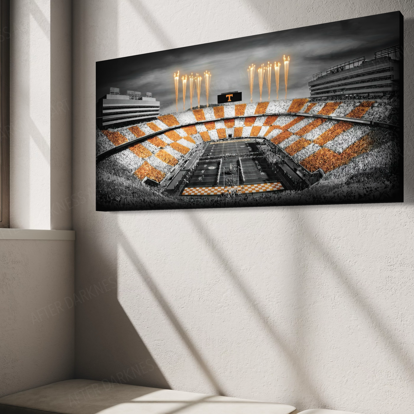 TENNESSEE VOLUNTEERS CANVAS "FIRE OVER ROCKY TOP" NEYLAND STADIUM