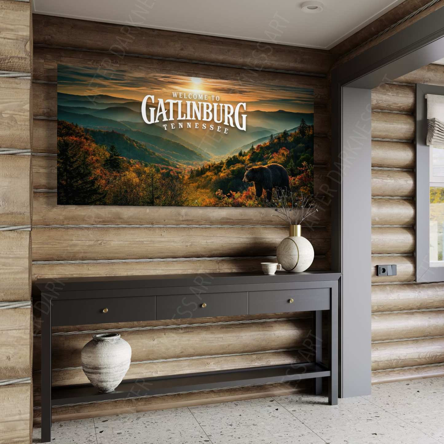 WELCOME TO GATLINBURG TENNESSEE CANVAS "A QUIET WELCOME"