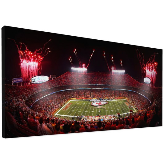 KANSAS CITY CHIEFS CANVAS "ARROWHEAD AWAKENED" ARROWHEAD STADIUM GEHA FIELD