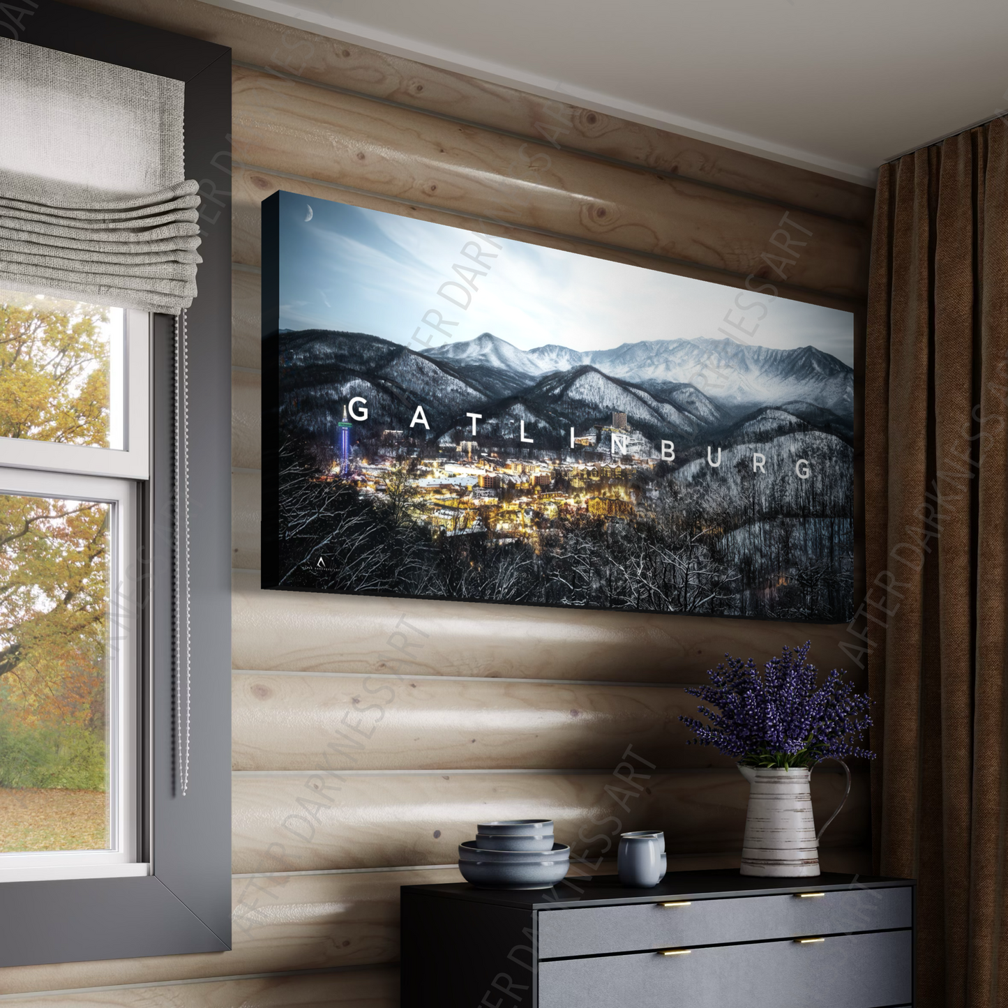 GATLINBURG TENNESSEE CANVAS "GATLINBURG GLOW"