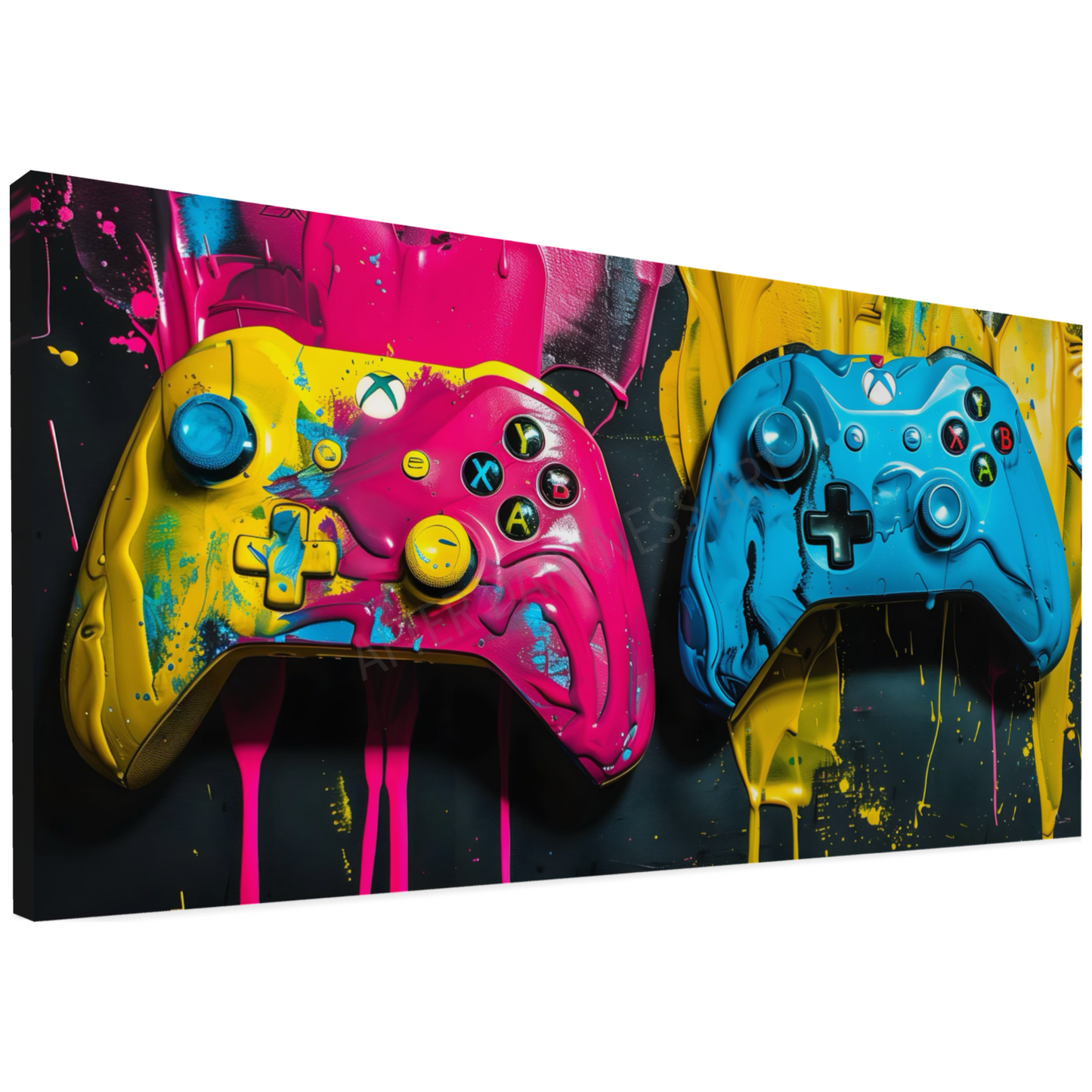 XBOX CONTROLLERS CANVAS "PRESS PAINT TO START"