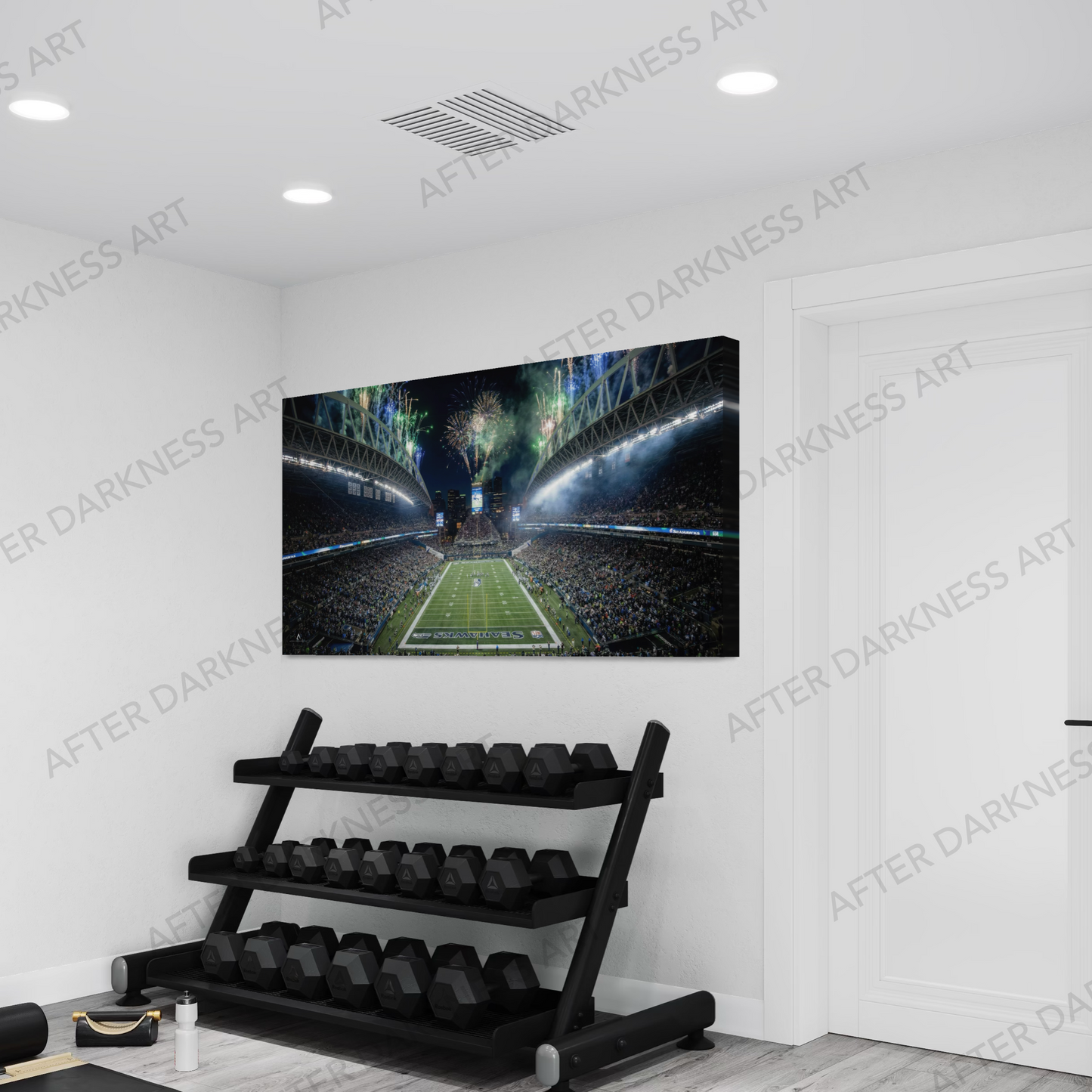 SEATTLE SEAHAWKS CANVAS "EMERALD CITY ERUPTS" LUMEN FIELD | SUPER BOWL LX