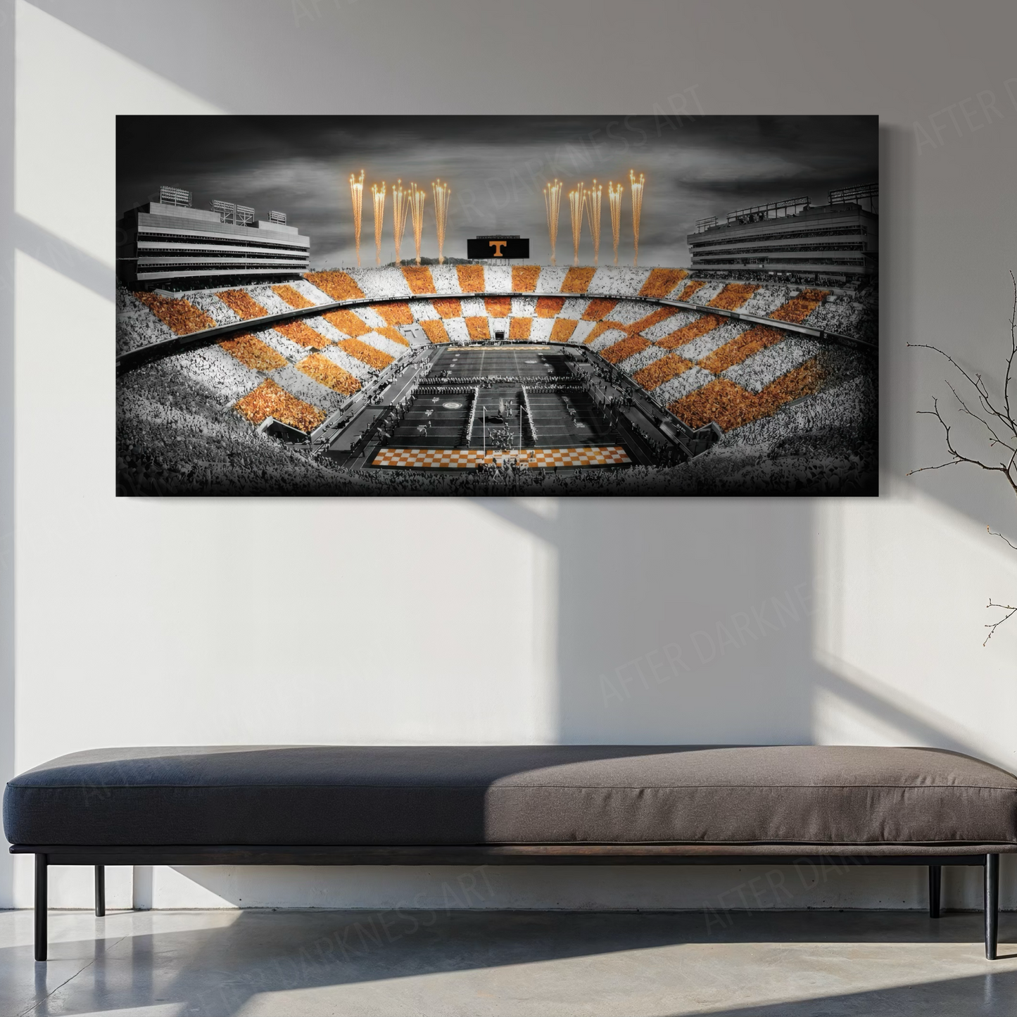 TENNESSEE VOLUNTEERS CANVAS "FIRE OVER ROCKY TOP" NEYLAND STADIUM
