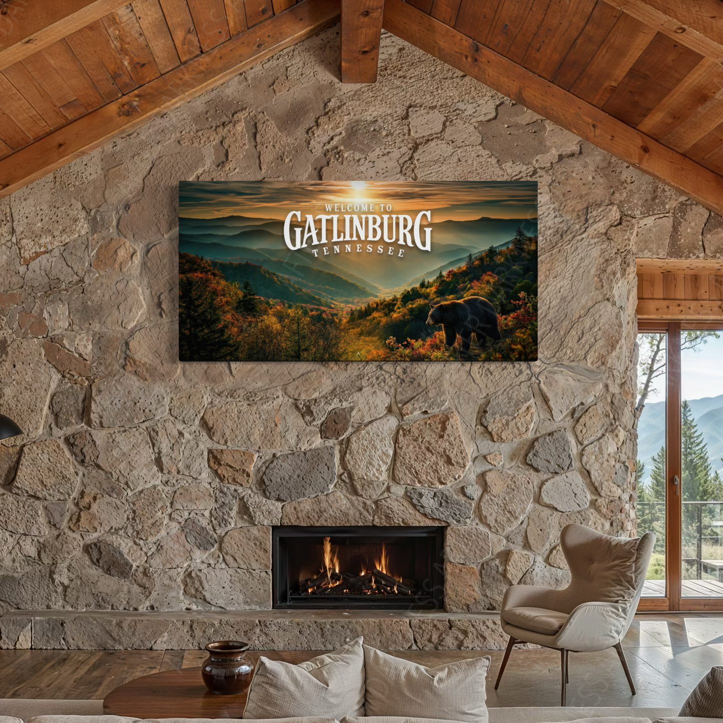 WELCOME TO GATLINBURG TENNESSEE CANVAS "A QUIET WELCOME"