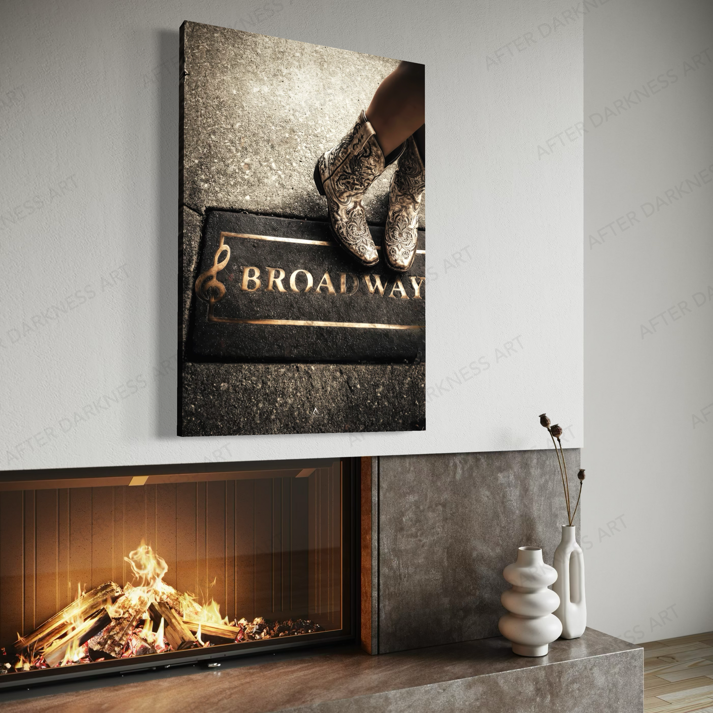 NASHVILLE TENNESSEE CANVAS "BOOTS, BOURBON & BROADWAY"
