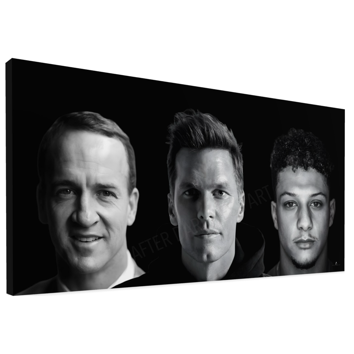 NFL QUARTERBACKS CANVAS "GRIDIRON GREATS" BRADY, MANNING, MAHOMES