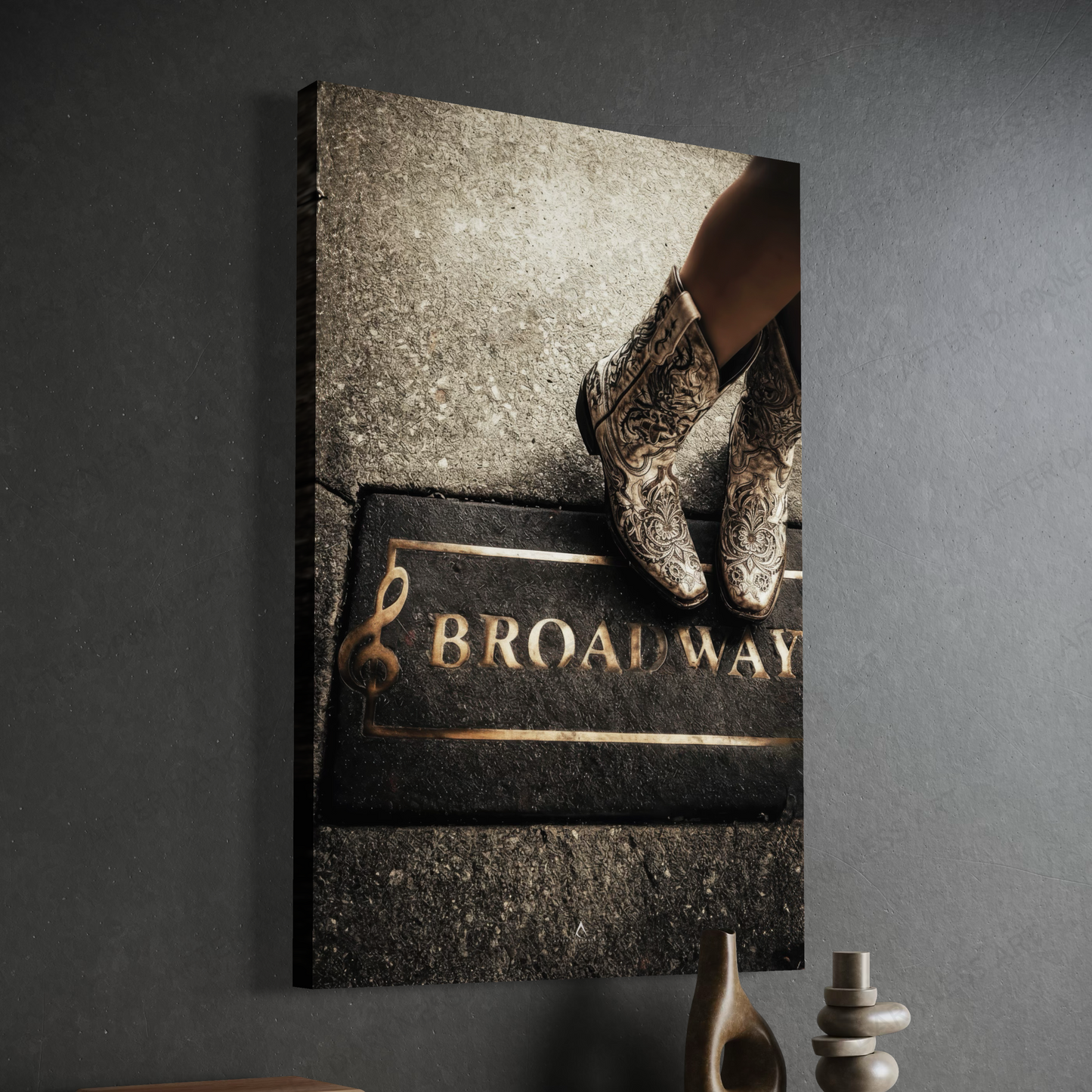 NASHVILLE TENNESSEE CANVAS "BOOTS, BOURBON & BROADWAY"