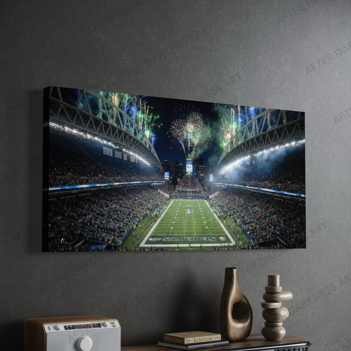 SEATTLE SEAHAWKS CANVAS "EMERALD CITY ERUPTS" LUMEN FIELD | SUPER BOWL LX