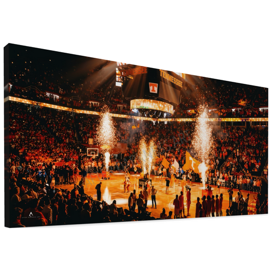 TENNESSEE VOLUNTEERS BASKETBALL CANVAS "ORANGE IGNITION" THOMPSON BOLING ARENA