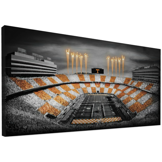TENNESSEE VOLUNTEERS CANVAS "FIRE OVER ROCKY TOP" NEYLAND STADIUM